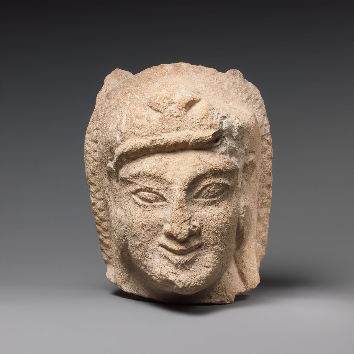 Limestone head of Herakles, Limestone, Cypriot 