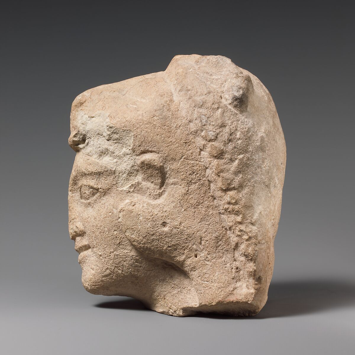 Limestone head of Herakles, Limestone, Cypriot
