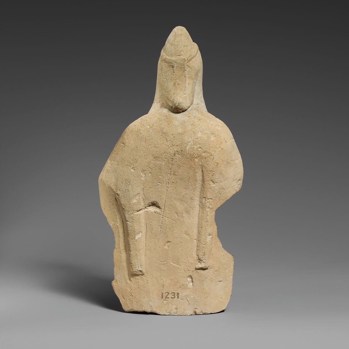Limestone statuette of an oriental god or hero (?), Limestone, Cypriot