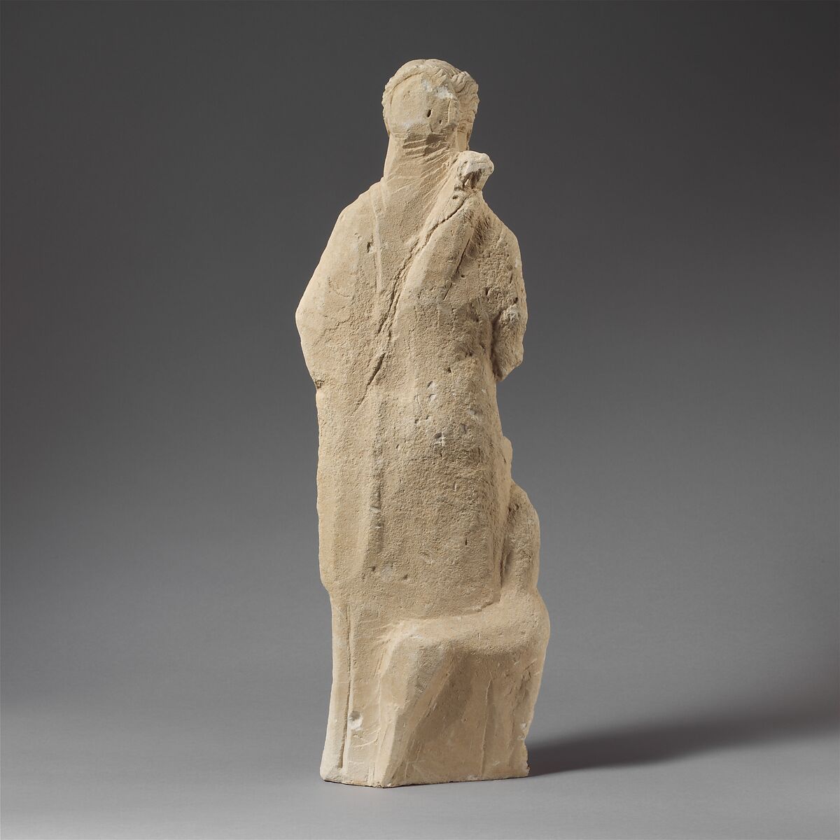 Limestone statuette of Artemis with a fawn, Limestone, Cypriot