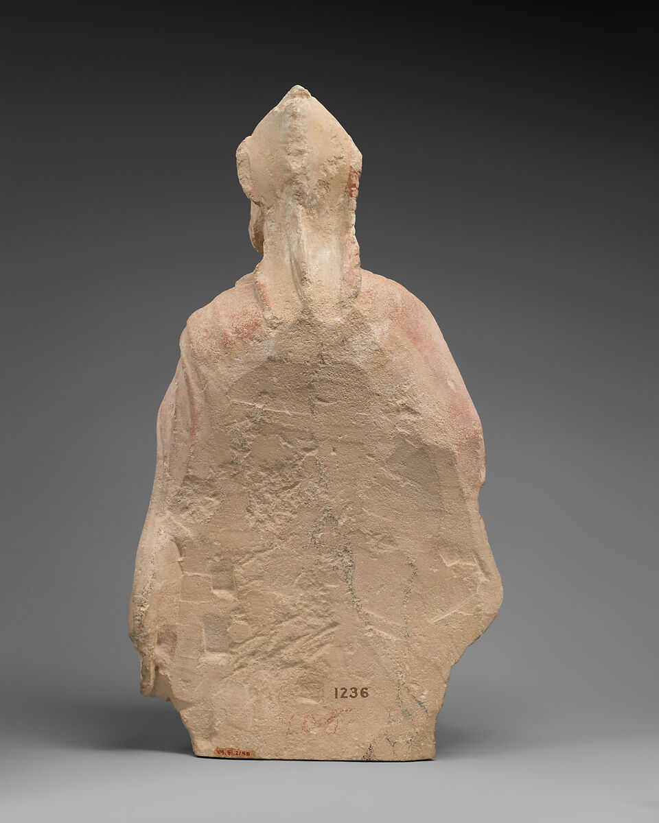 Limestone statue of a bearded warrior, Limestone, Cypriot