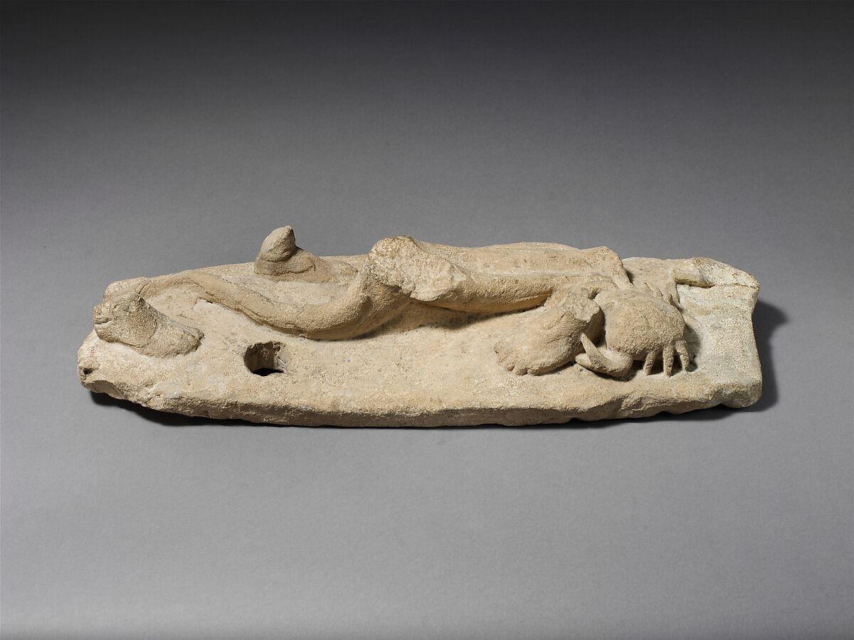 Limestone plinth with the remains of a group of Herakles and the Hydra, Limestone, Cypriot 