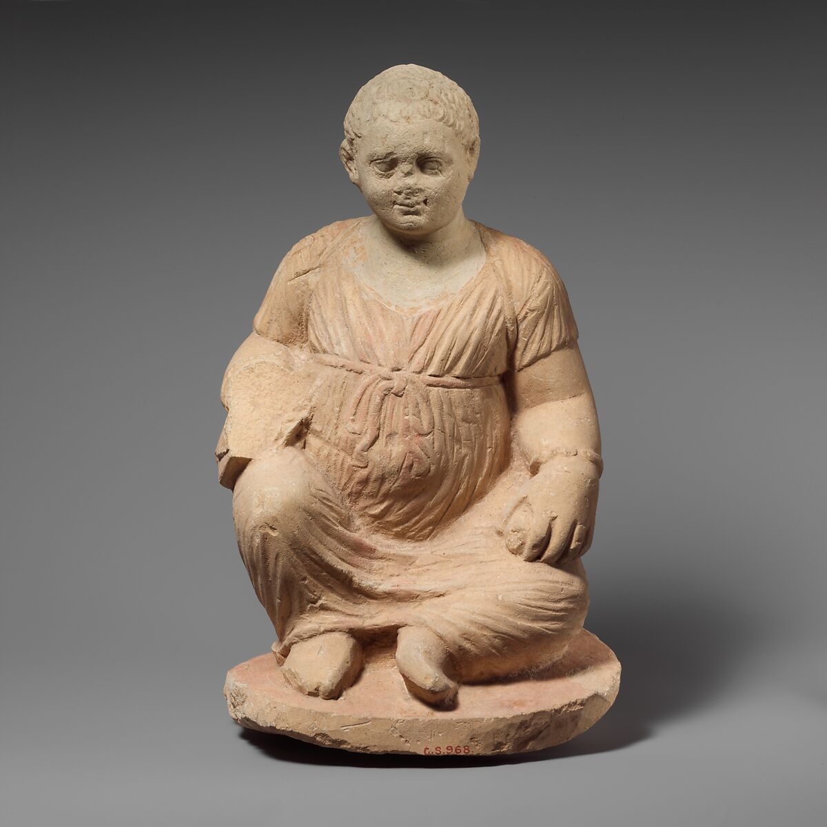 Limestone statuette of a temple girl, Limestone, Cypriot 