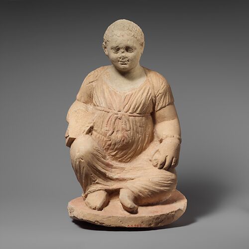 Limestone statuette of a temple girl