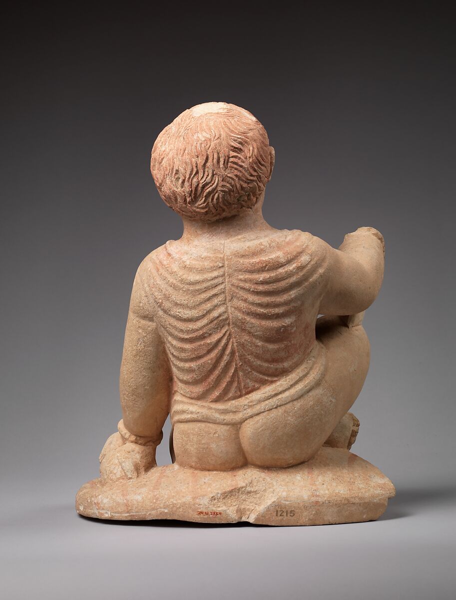 Limestone statuette of a temple boy, Limestone, Cypriot