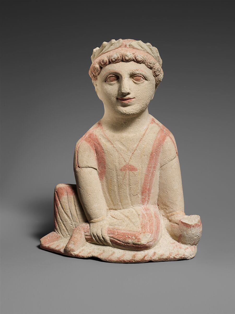 Limestone statuette of a temple boy, Limestone, Cypriot 