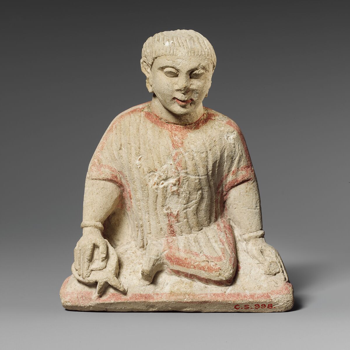 Limestone statuette of a temple boy, Limestone, Cypriot 