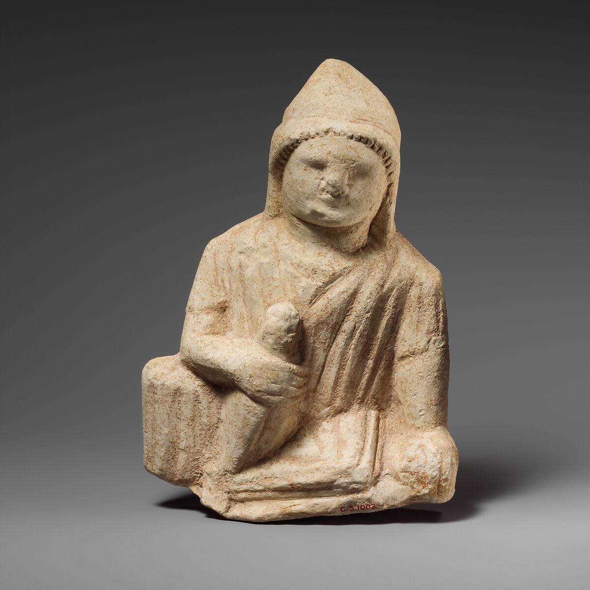 Limestone statuette of a temple boy, Limestone, Cypriot 