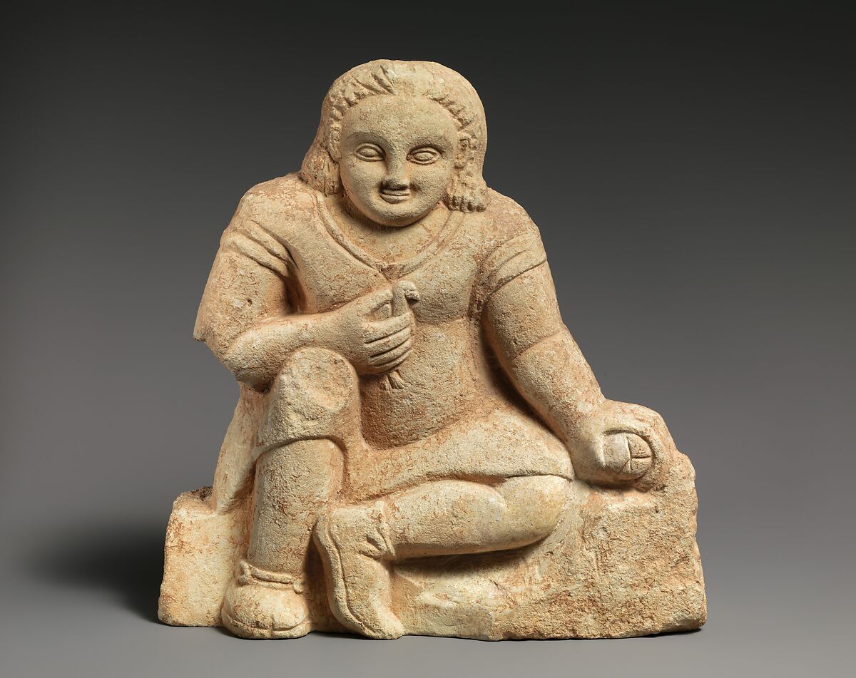 Limestone statuette of a temple girl, Limestone, Cypriot 