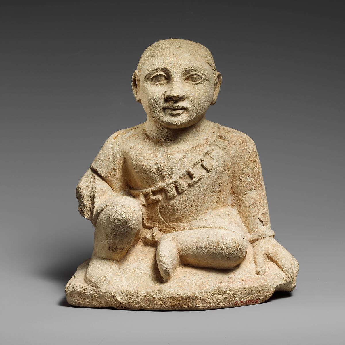 Limestone statuette of a temple boy, Limestone, Cypriot 