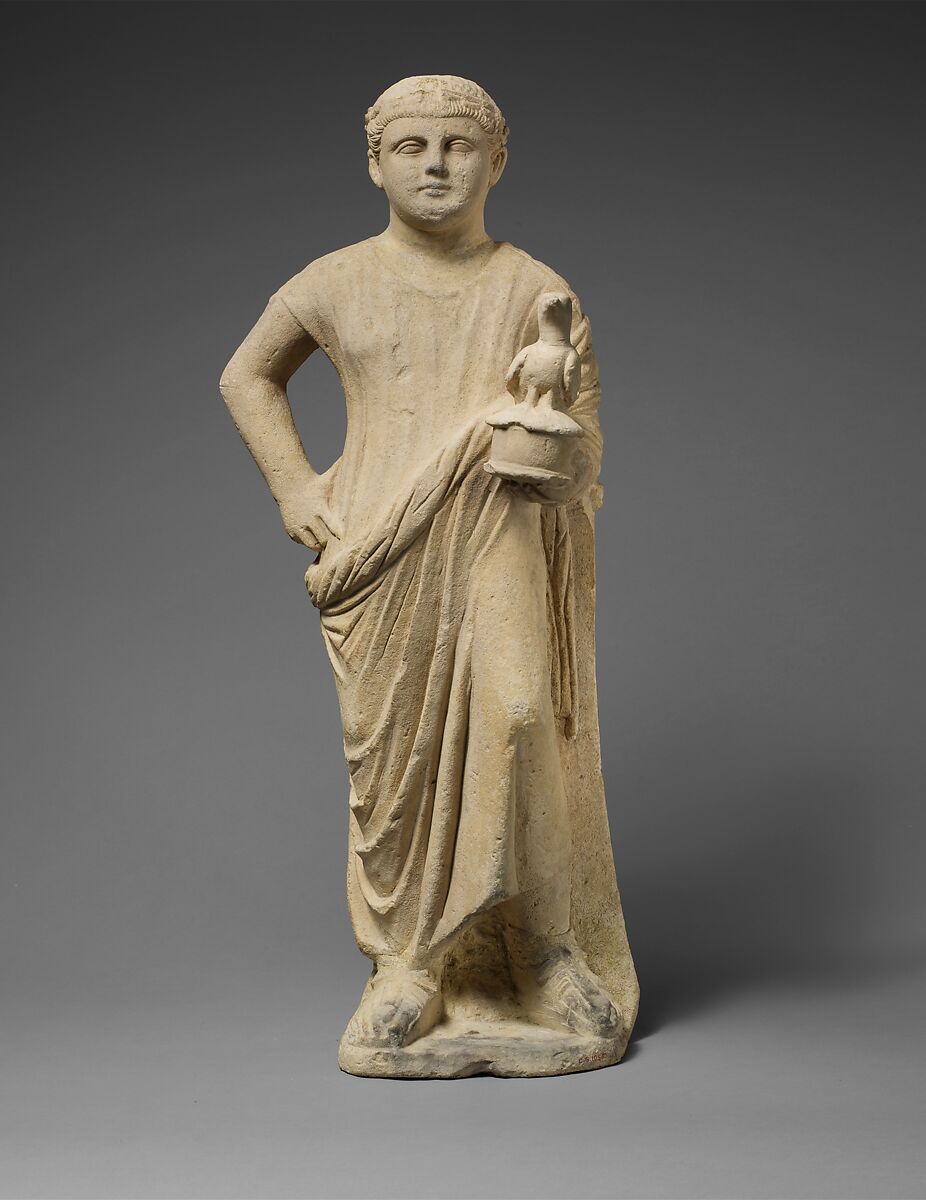 Limestone statuette of a boy as a votary, Limestone, Cypriot 