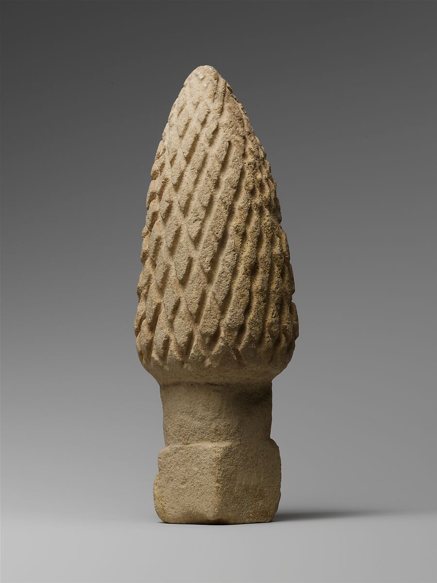 Limestone votive pine cone, Limestone, Cypriot 