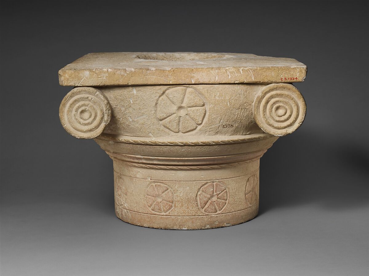 Limestone votive capital, Limestone, Cypriot 