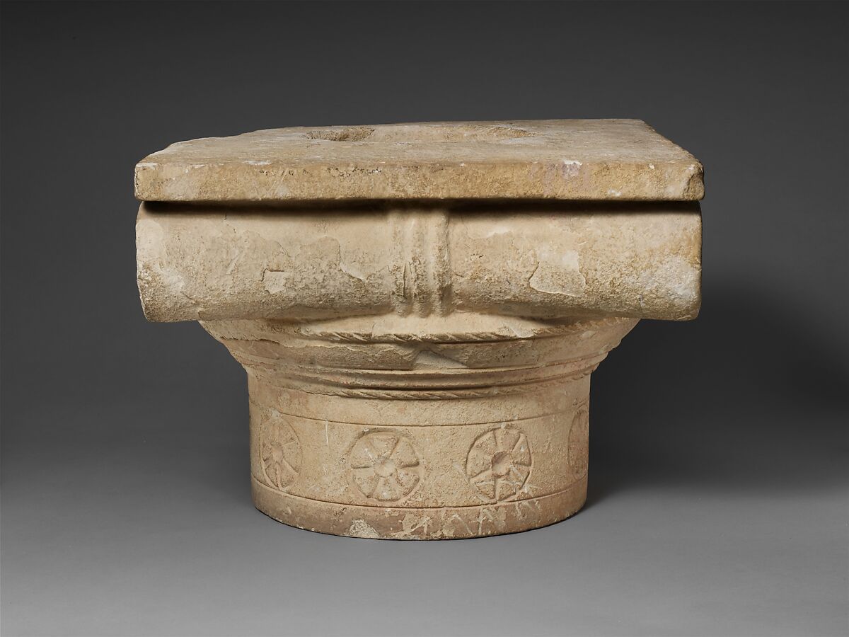 Limestone votive capital, Limestone, Cypriot