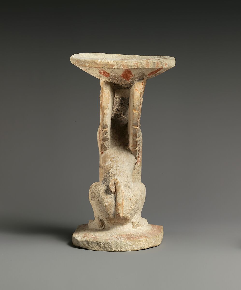 Limestone thymiaterion (incense burner), Limestone, Cypriot