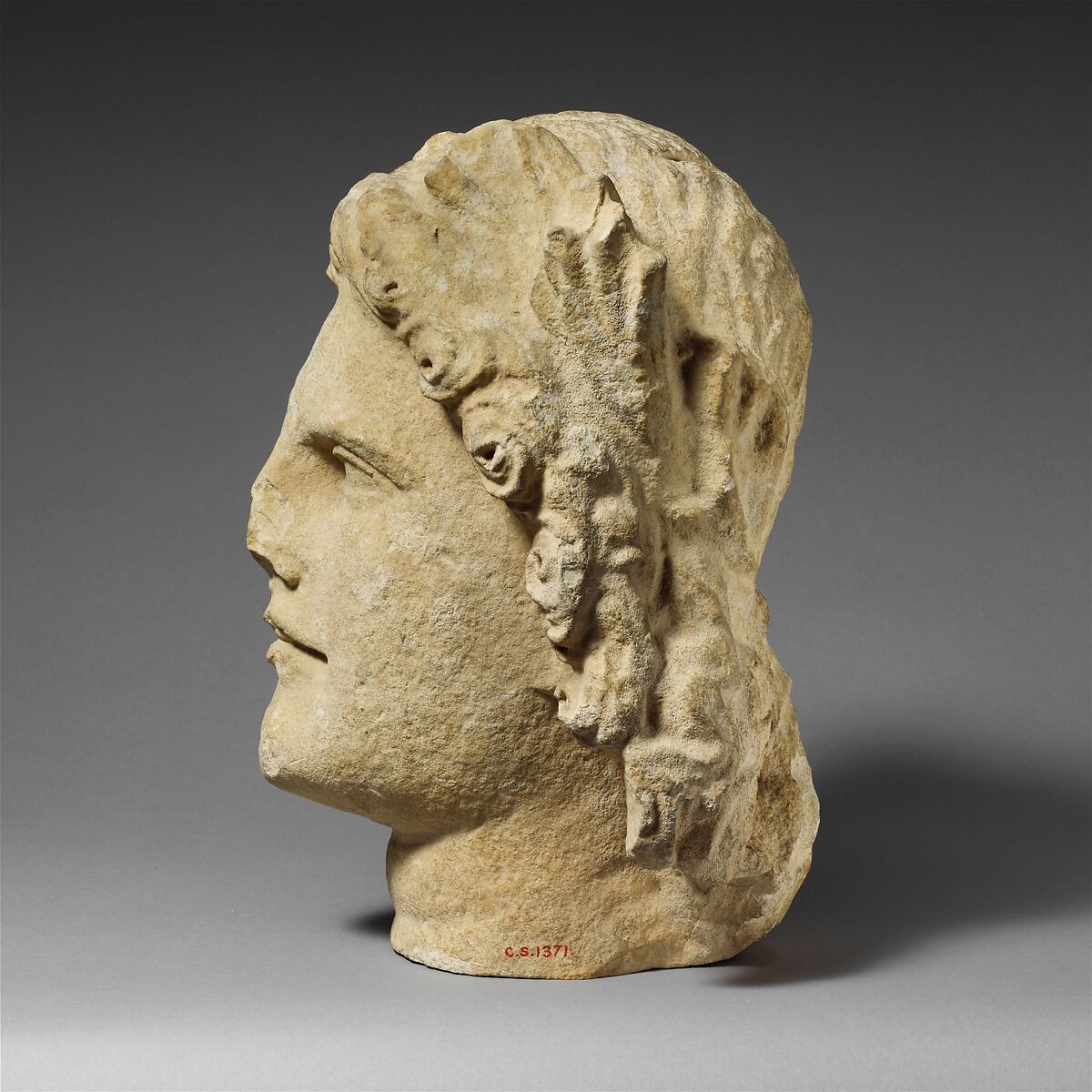 Limestone head of Apollo, Limestone, Cypriot