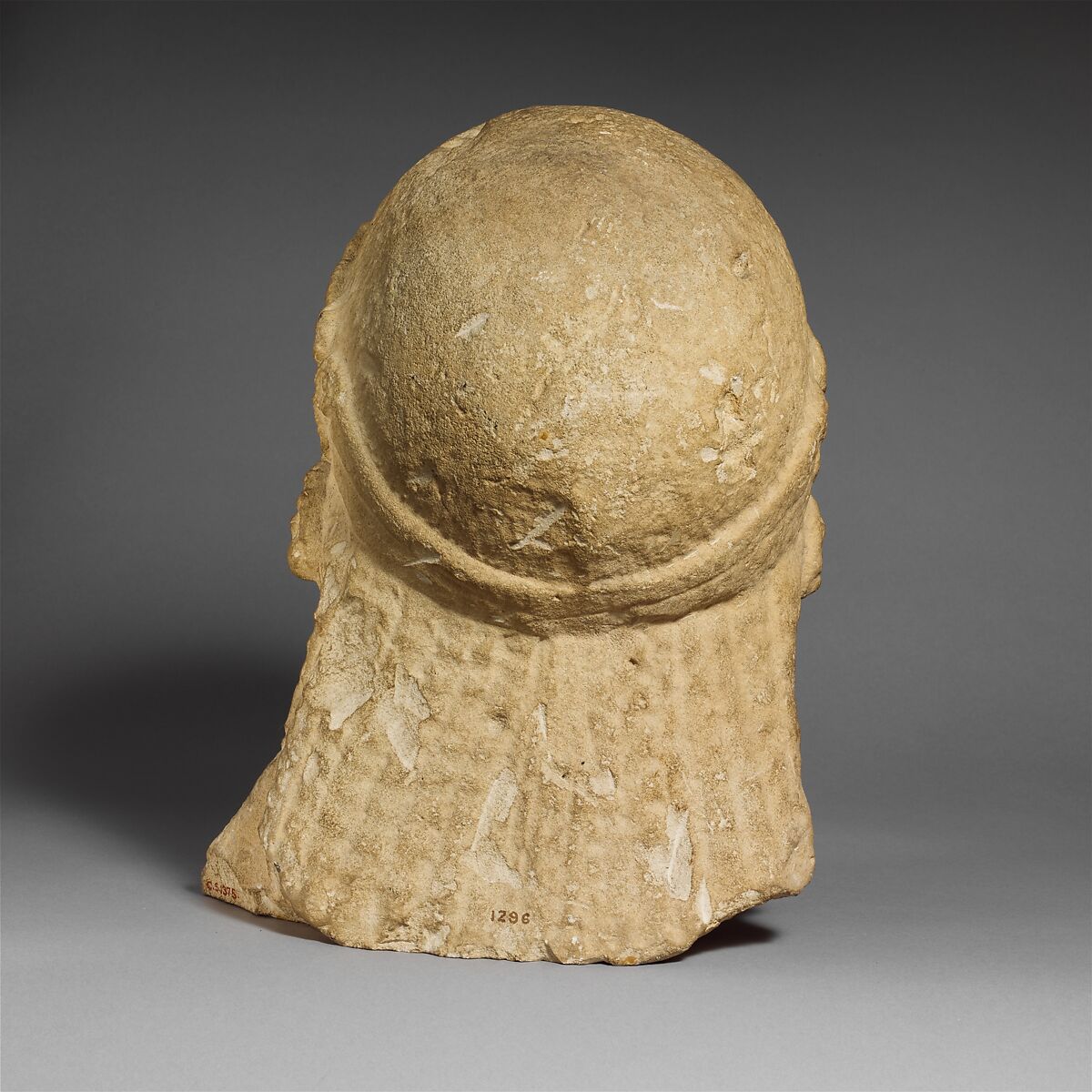 Limestone head of a female votary, Limestone, Cypriot