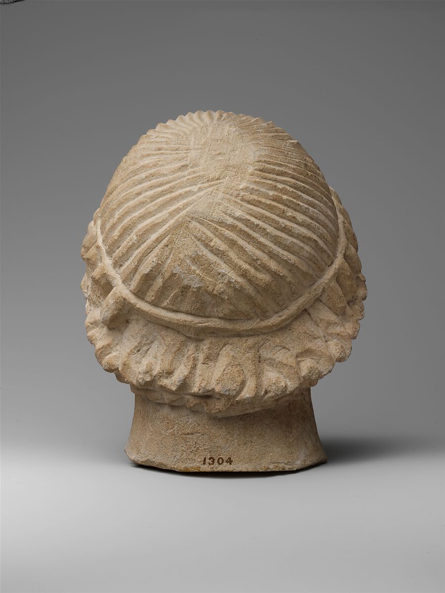 Limestone head of a youth, Limestone, Cypriot