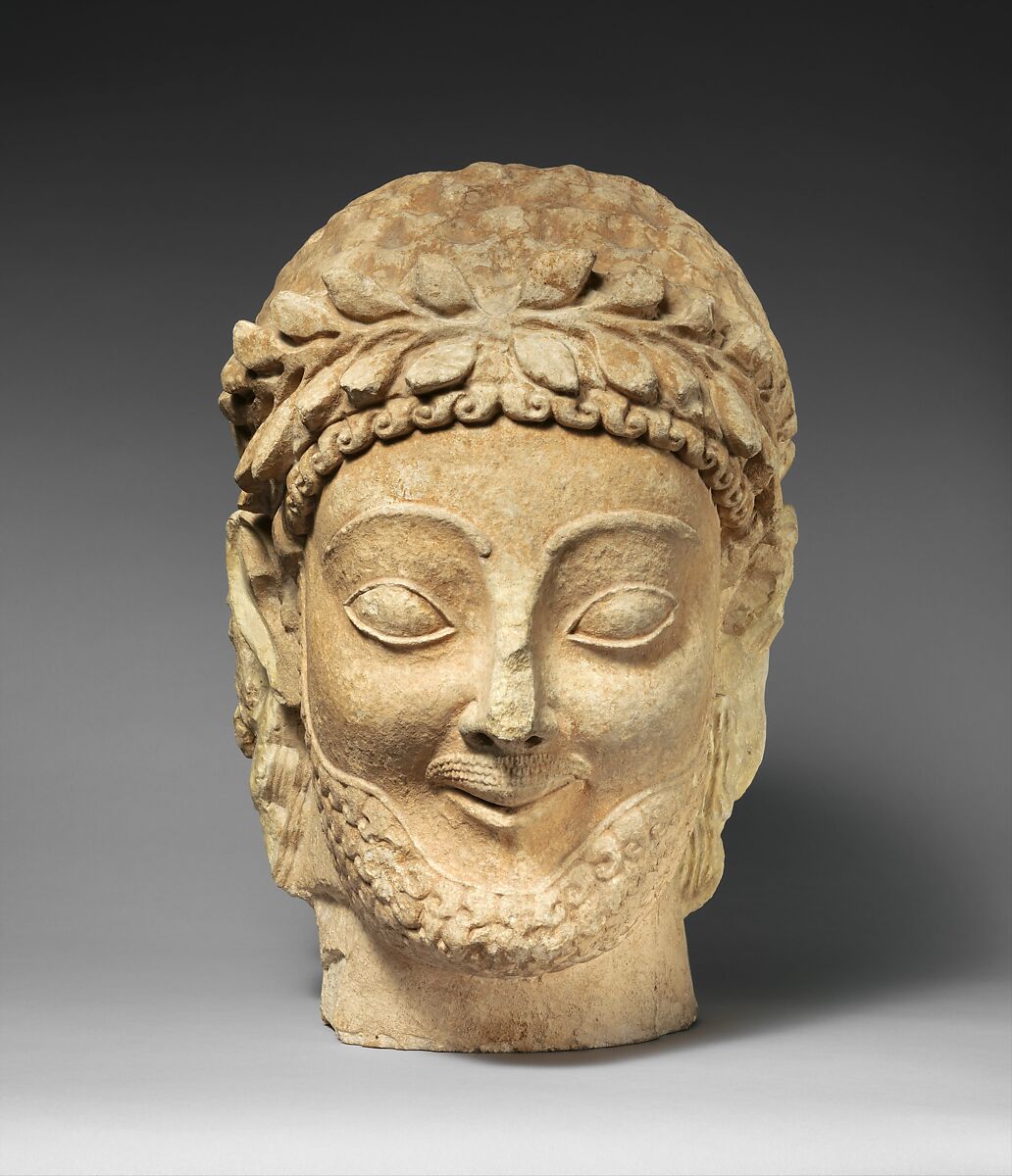 Limestone male head, Limestone, Cypriot 