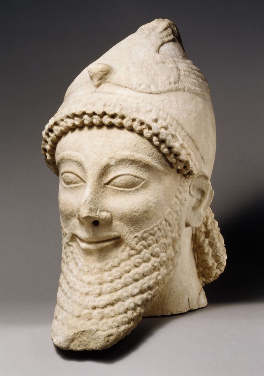 Limestone male head, Limestone, Cypriot