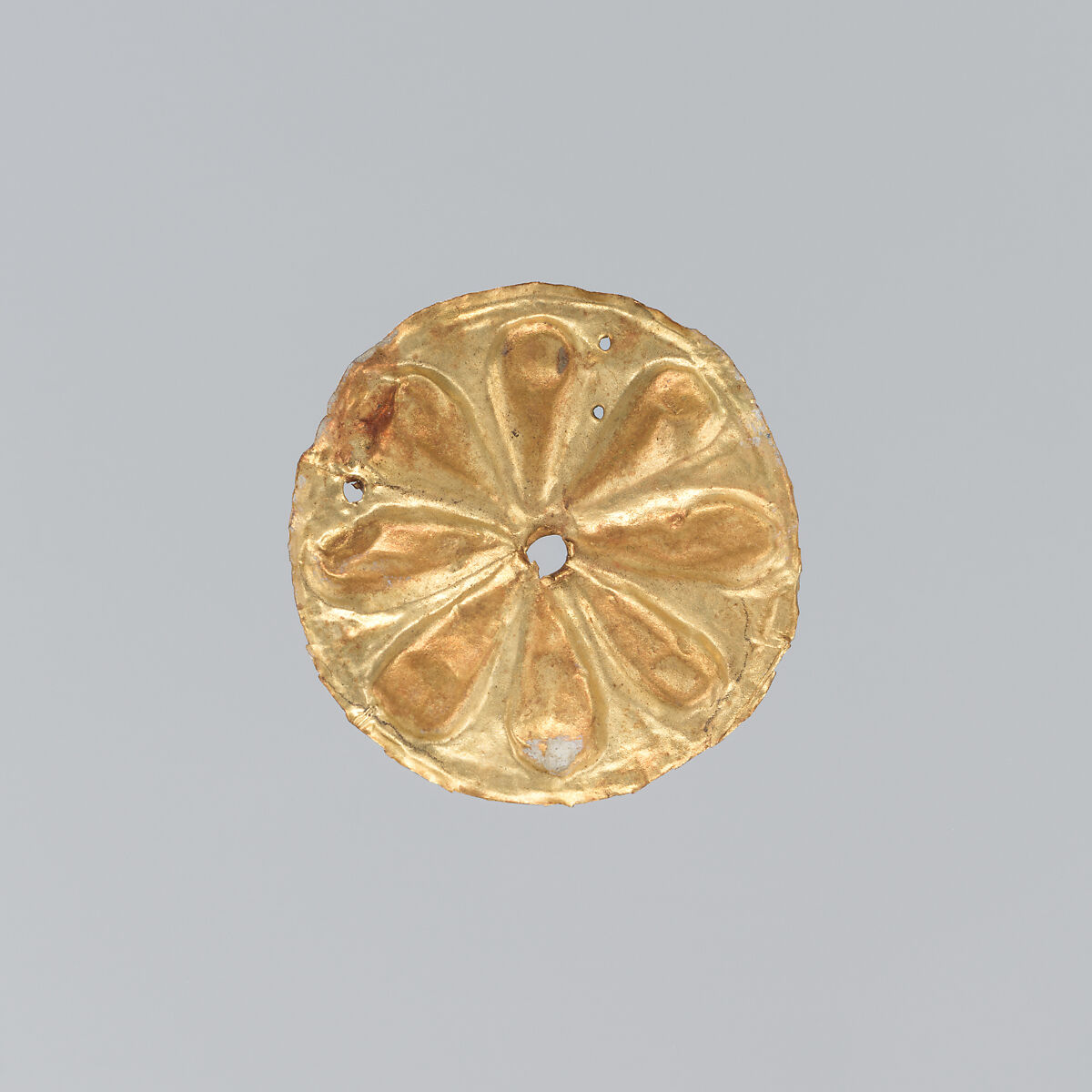 Gold roundel with stamped designs, Gold, Cypriot