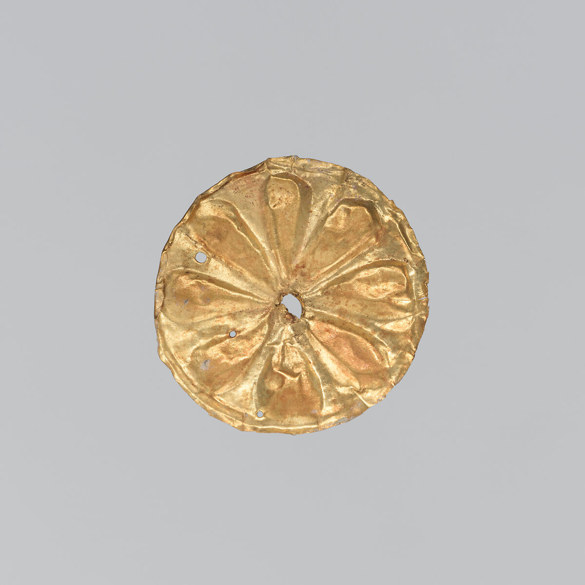 Gold roundel with stamped designs, Gold, Cypriot