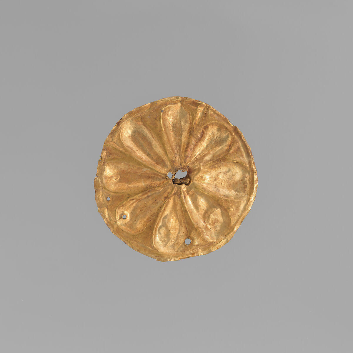 Gold roundel with stamped designs, Gold, Cypriot