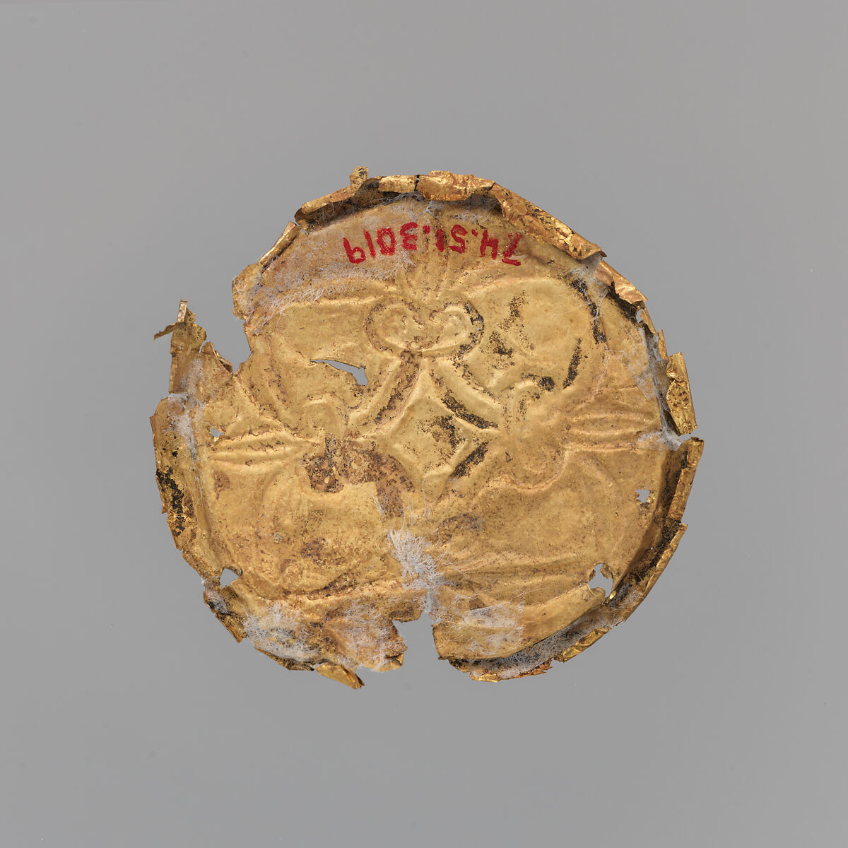 Gold roundel with stamped designs, Gold, Cypriot