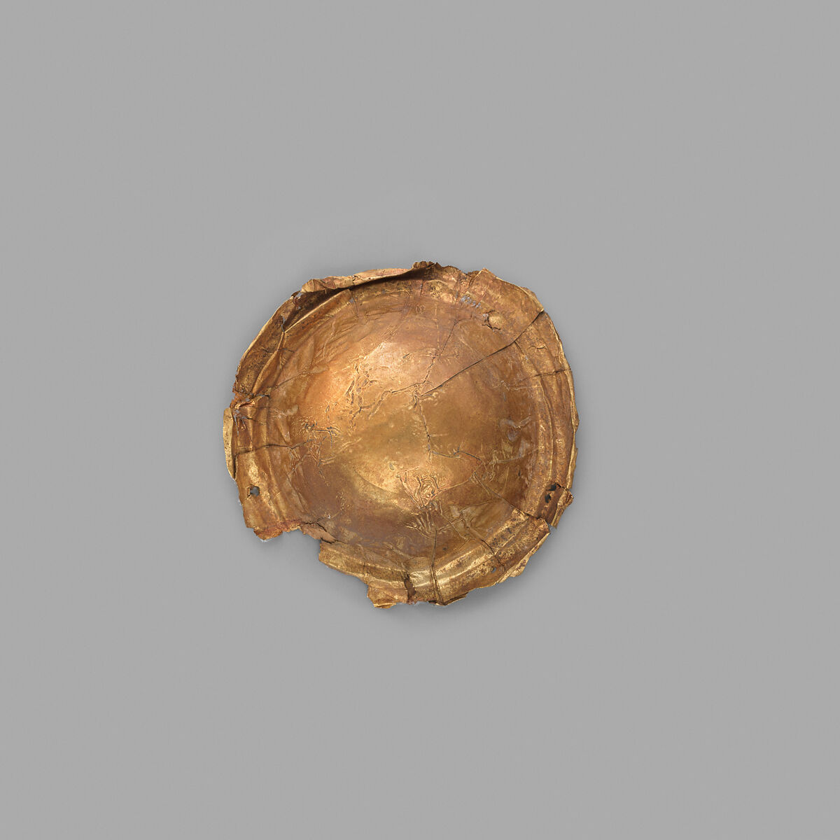 Gold roundel of bulbous form, Gold, Cypriot