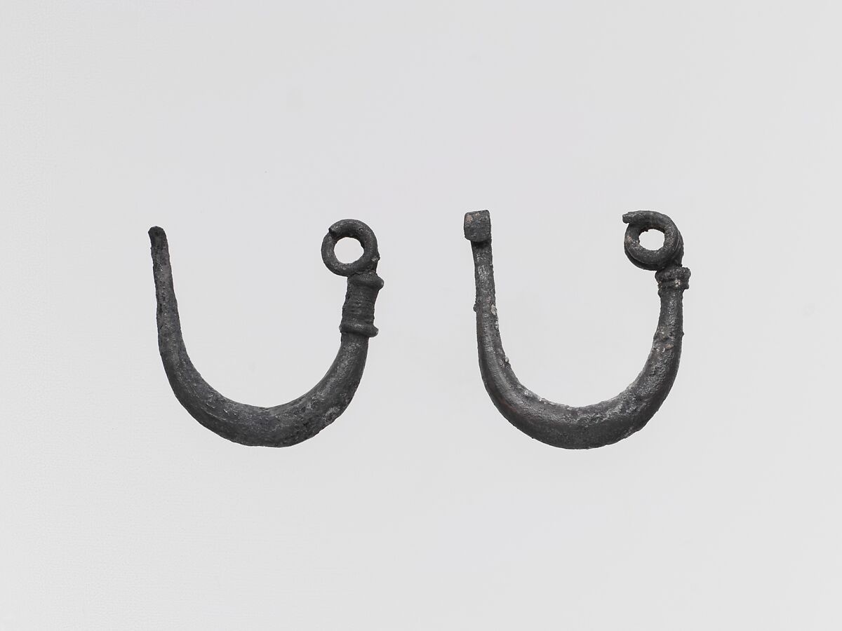 Two silver fibulae (safety pins), Silver, Cypriot 