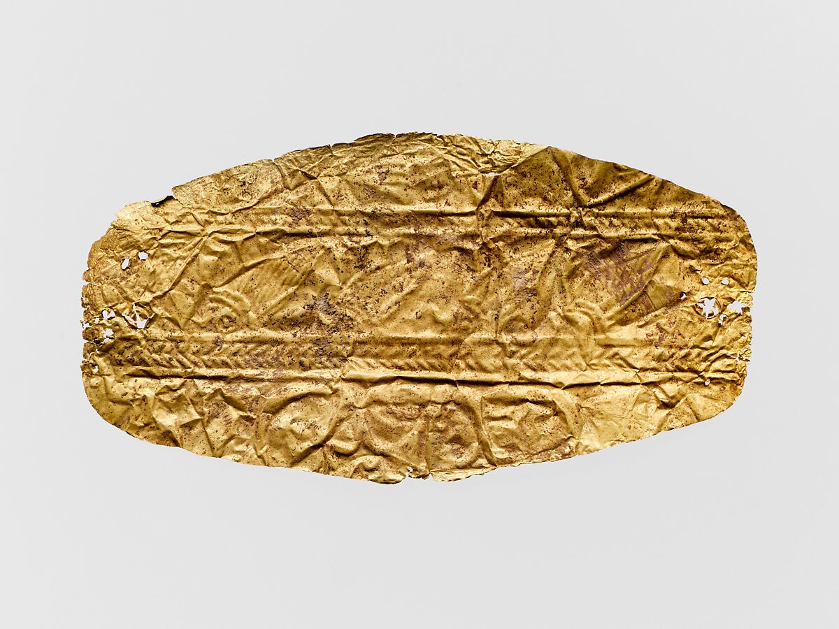 Gold leaf frontlet (band for forehead), Gold, Cypriot 