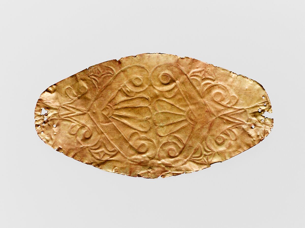 Gold leaf frontlet (band for forehead), Gold, Cypriot 