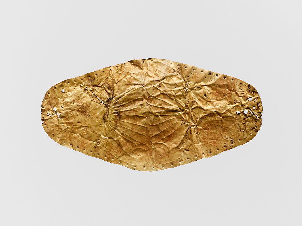 Gold leaf frontlet (band for forehead), Gold, Cypriot 