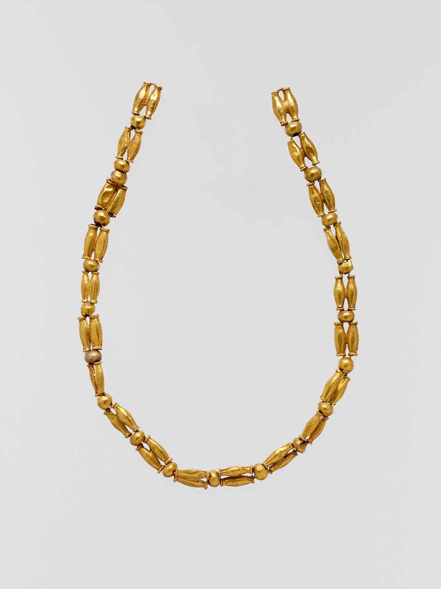 Gold beads, perhaps from a necklace, Gold, Cypriot 