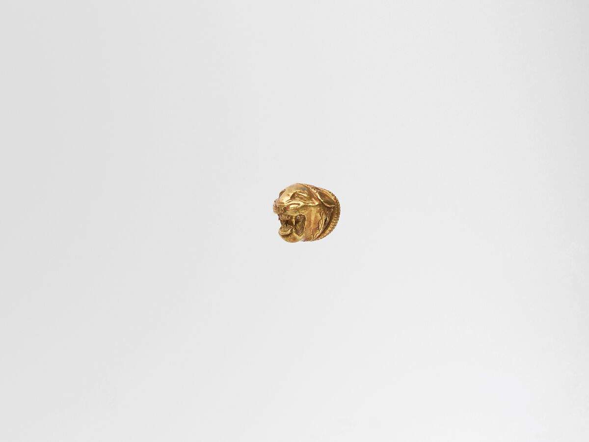 Gold head of a lion, Gold, Greek, Cypriot 
