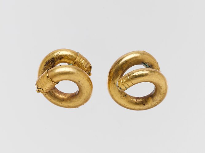 THE MET New York Cypriot Cabochon Hoop 18K Gold Plated Earrings