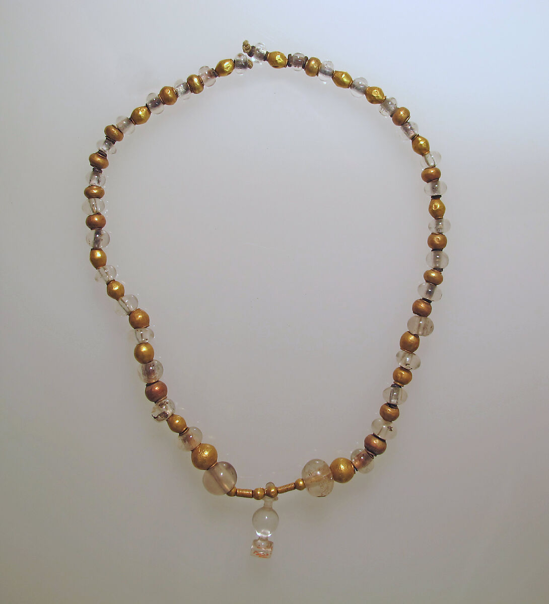 Necklace with crystal beads, Gold, rock crystal, Cypriot 