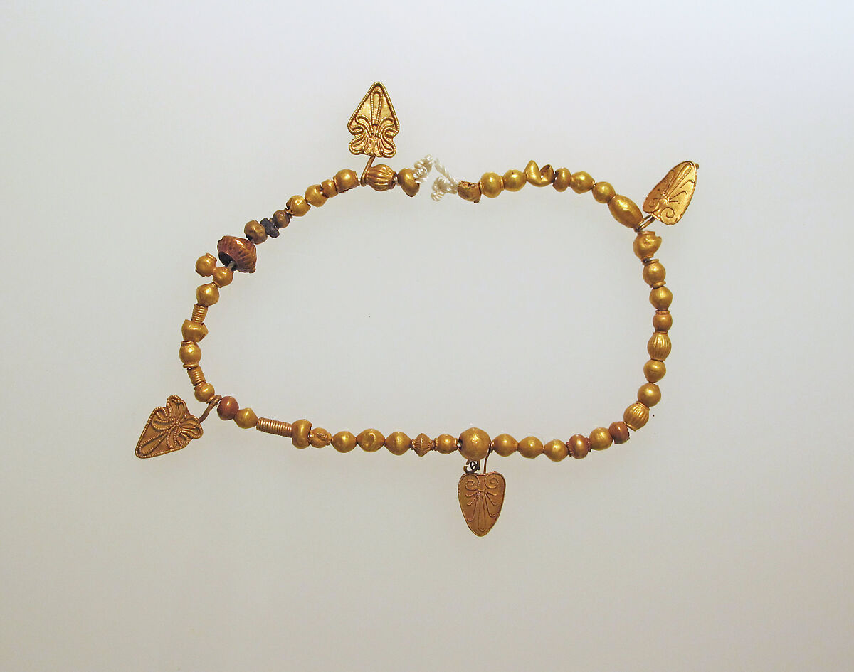 Necklace with palmette pendants, Gold 