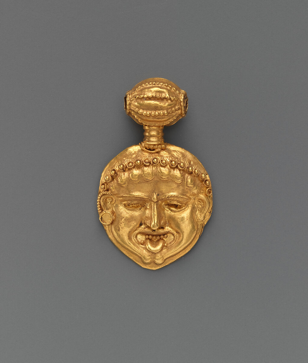 Gold pendant in the form of a gorgoneion (Gorgon's face), Gold, Greek, Cypriot