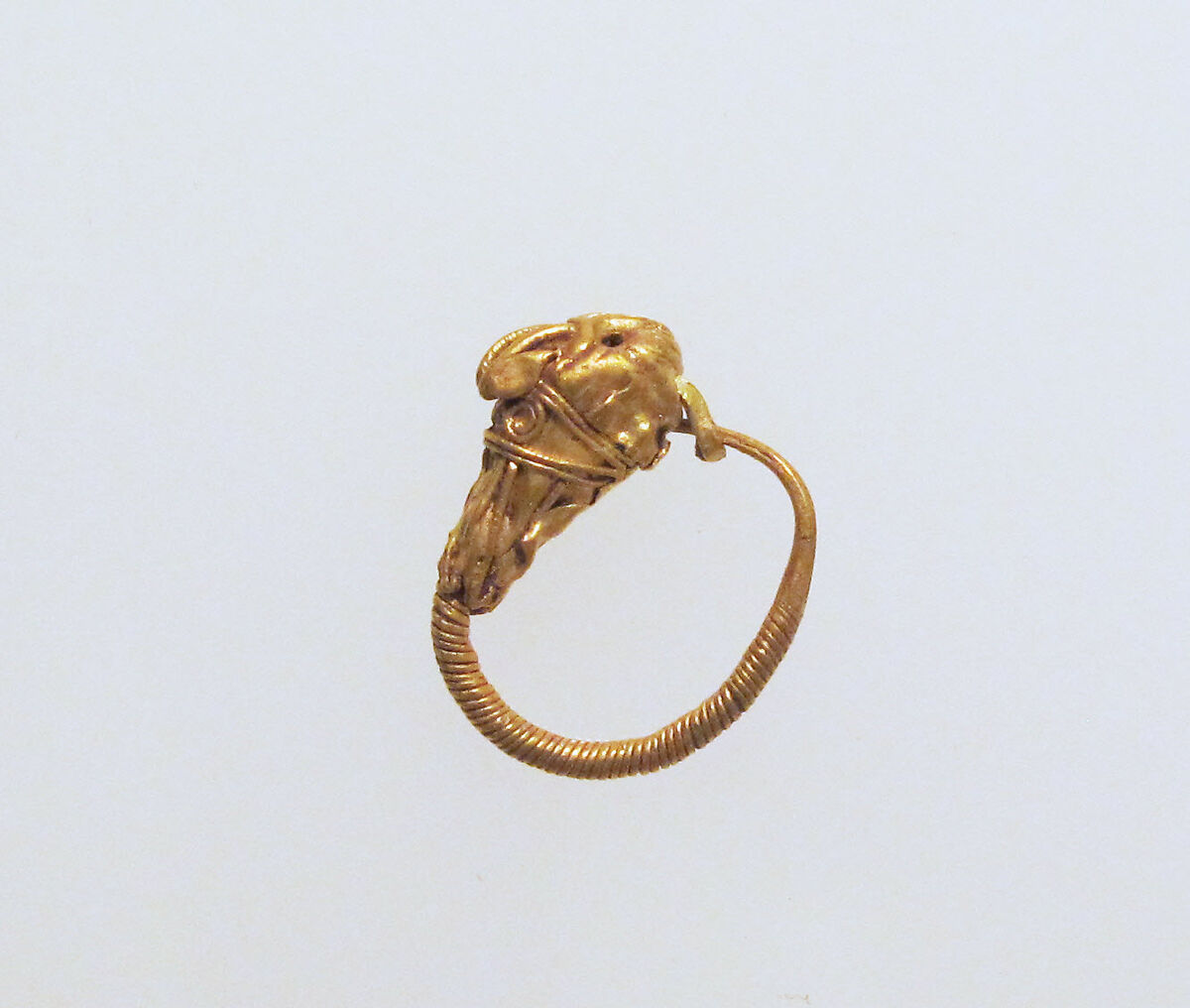 Gold earring with head of an animal | Greek | Classical or Hellenistic ...