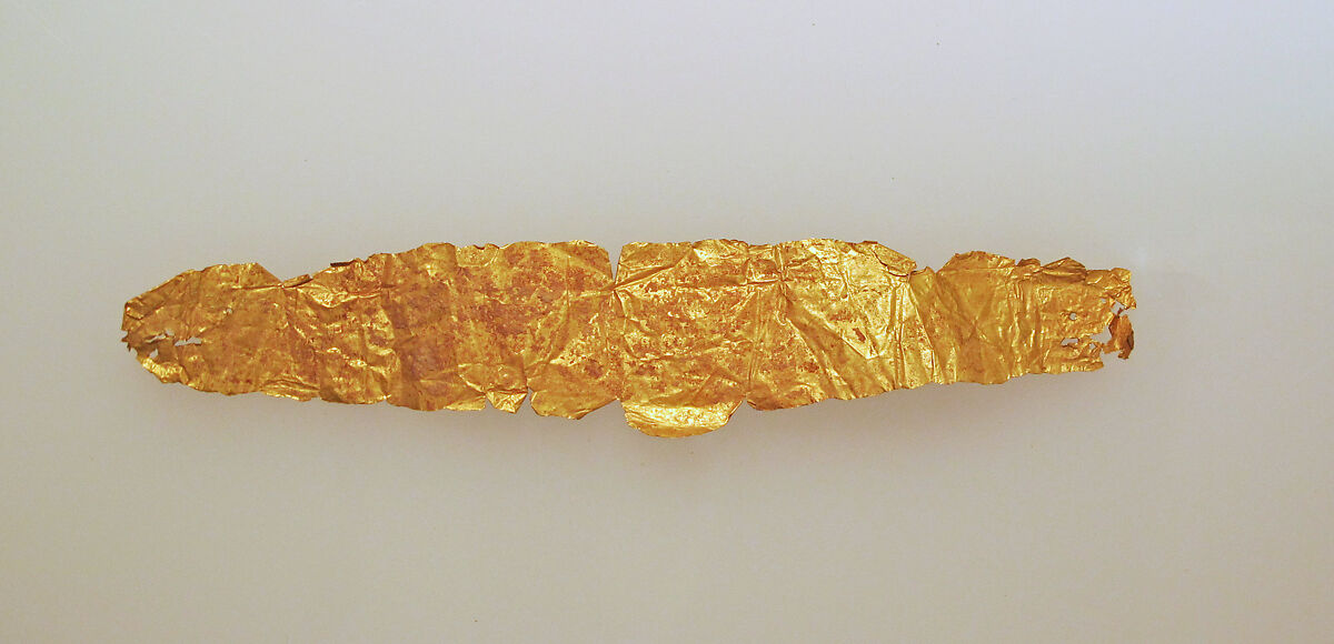 Frontlet of gold leaf, Gold 