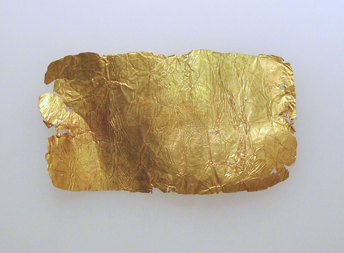 Frontlet of gold leaf, Gold 