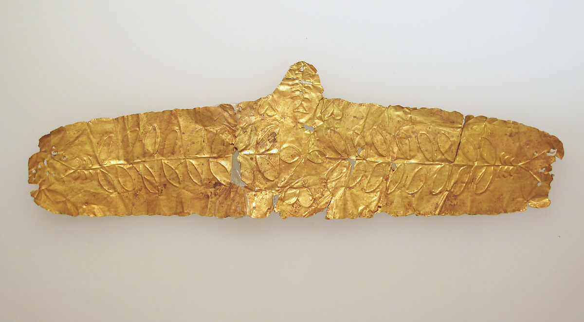 Frontlet of gold leaf, Gold 