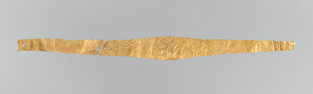 Frontlet of gold leaf, Gold 