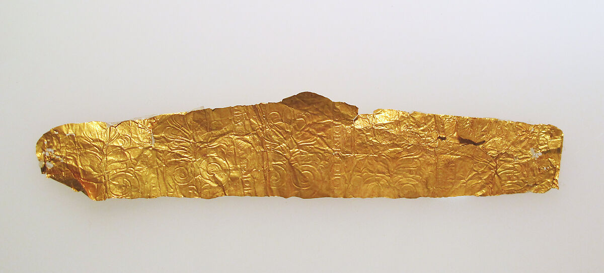 Frontlet of gold leaf, Gold 