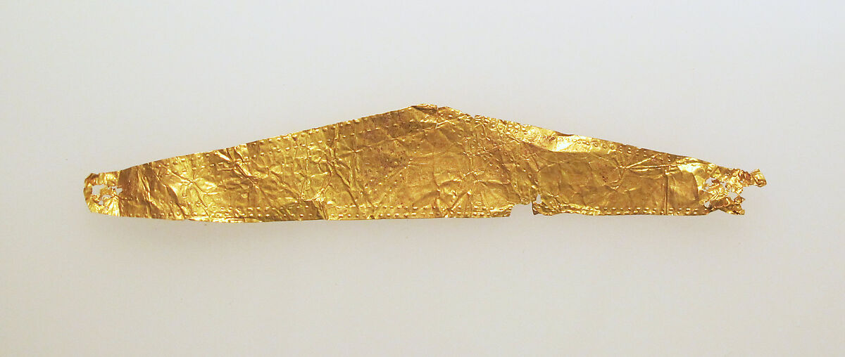 Frontlet of gold leaf, Gold 