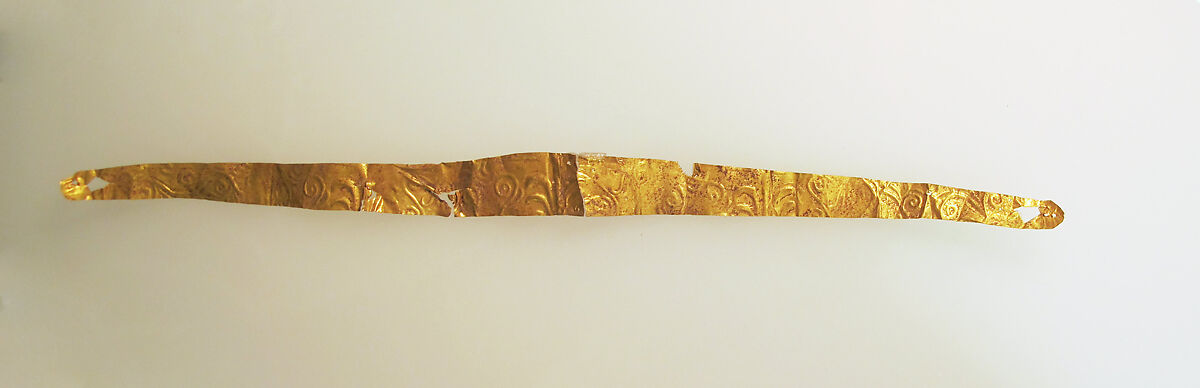 Frontlet of gold leaf, Gold 