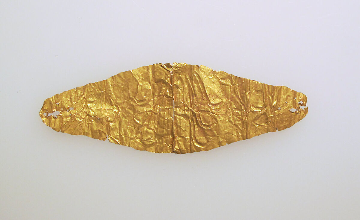 Frontlet of gold leaf, Gold 