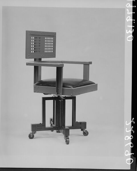 Revolving Armchair, Frank Lloyd Wright (American, Richland Center, Wisconsin 1867–1959 Phoenix, Arizona), Steel, wood, American