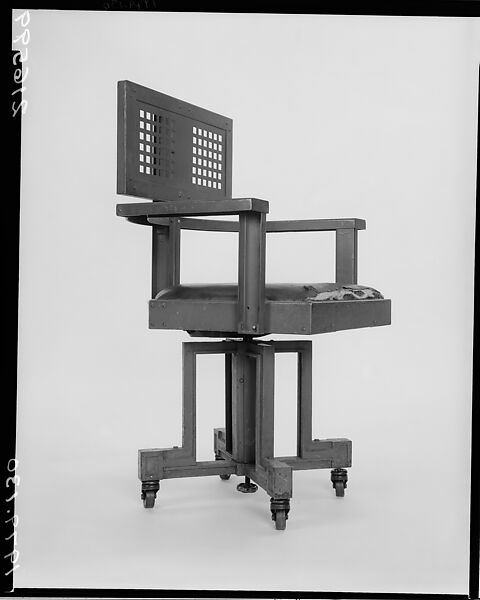 Revolving Armchair, Frank Lloyd Wright (American, Richland Center, Wisconsin 1867–1959 Phoenix, Arizona), Steel, wood, American